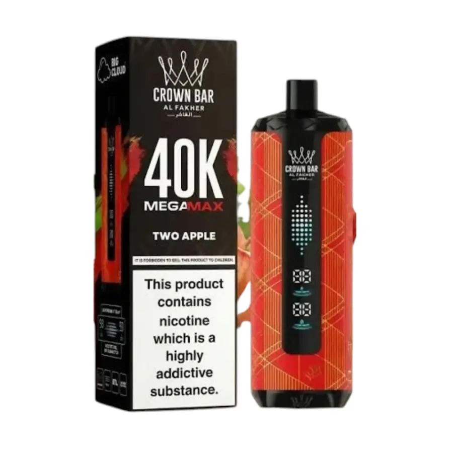Two Apple Al Fakher Crown Bar Mega Max 40,000 Puffs